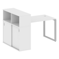 Стол METALL SYSTEM письменный на О-образном м/к с опорным шка фом-купе БО.РС-СШК-3.2  1610*1120*1098 мм